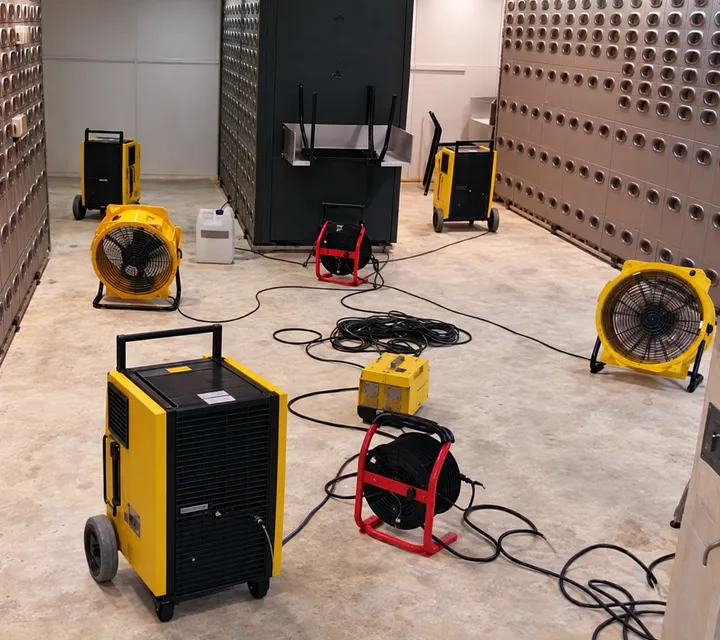 Mise en place d'un protocole d'assèchement in situ combinant déshumidificateurs et brasseurs d'air dans les Alpes-Maritimes